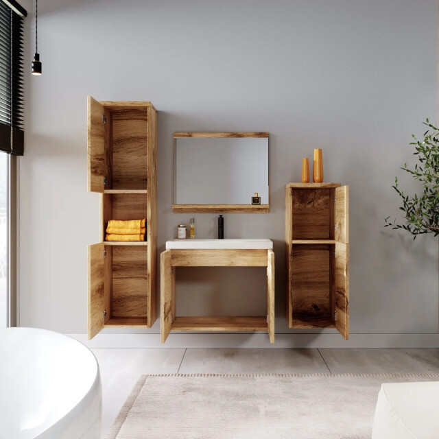 Badplaats Badkamermeubel set malo 60 x 35 cm - badmeubel met spiegel en 3181409 large