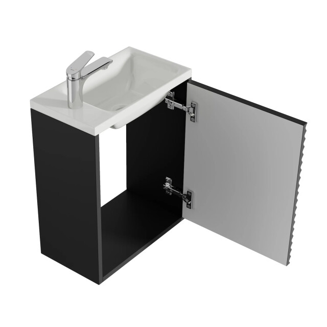 Badplaats Toiletmeubel etna 40 x 22 cm mat zwart fonteinmeubel met wastafel 3180958 large