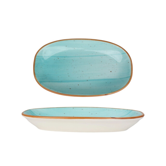 Bonna Serveerschaal aqua porselein 24x14 cm set van 2 3069943 large