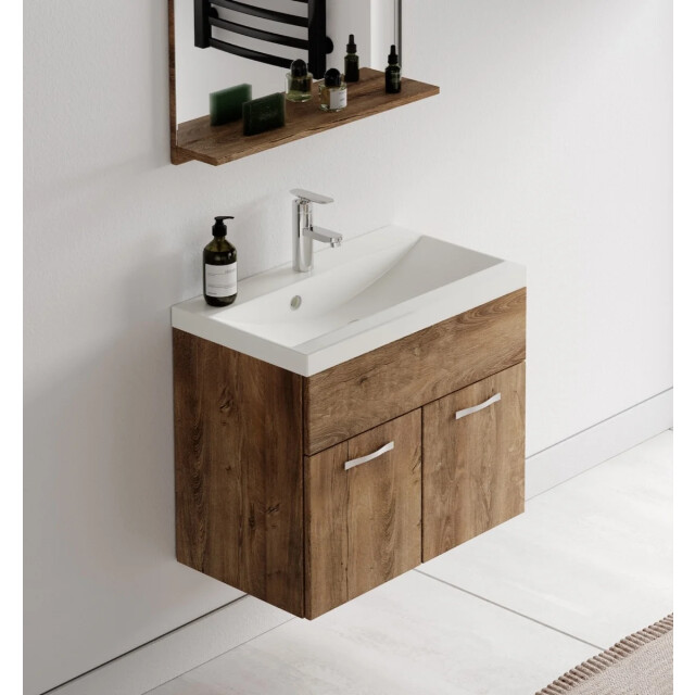Badplaats Badkamermeubel montreal set 02 60 x 35 cm bruin eiken badmeubel 3181405 large