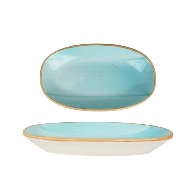Bonna Serveerschaal aqua porselein 19x11 cm set van 2 3069942 large