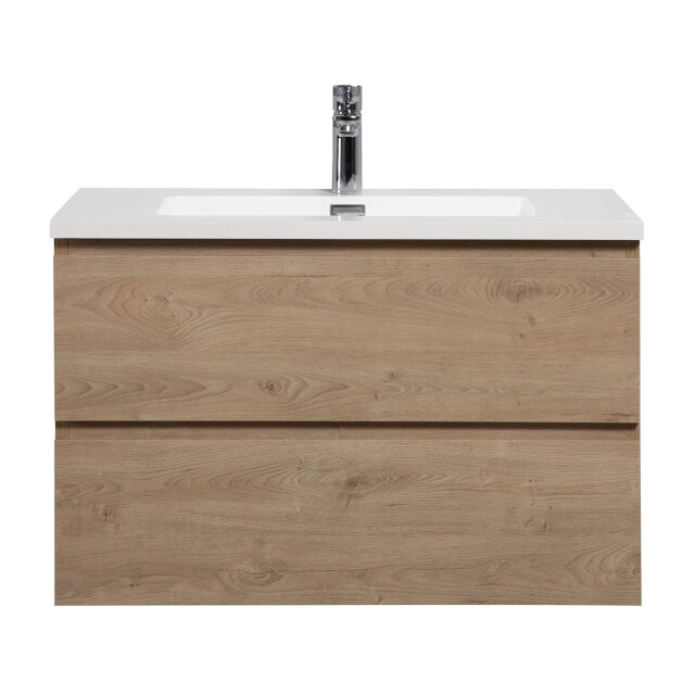 Badplaats Badkamermeubel set angela 80cm kastanje eiken badmeubel met 3193345 large