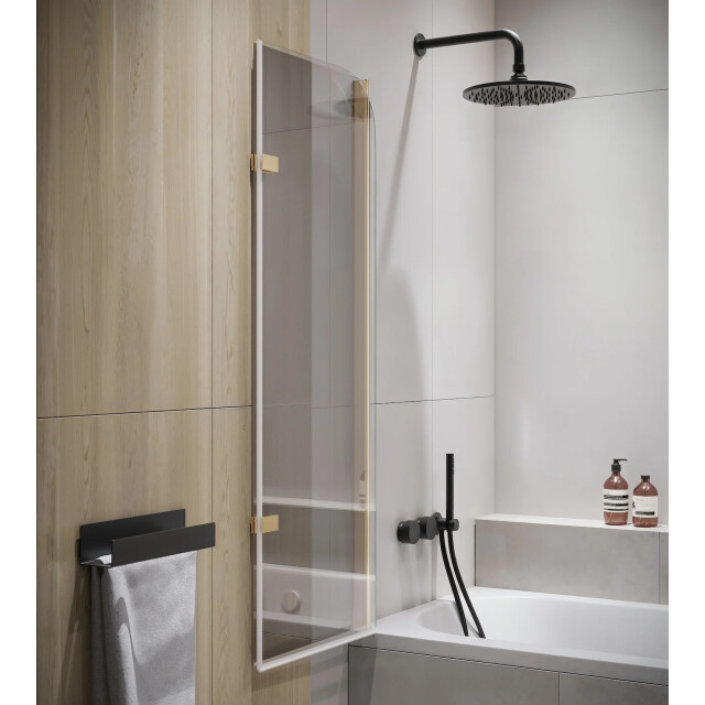 Badplaats Badwand austin 120 x 140 cm goud badscherm draaibaar 5 mm dik - 3181108 large