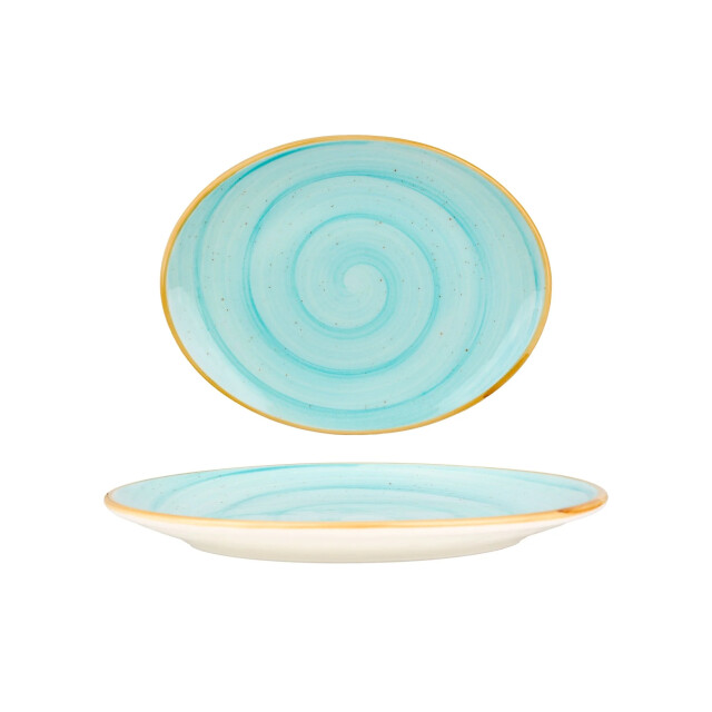 Bonna Serveerschaal aqua porselein 31x24 cm set van 2 3069420 large