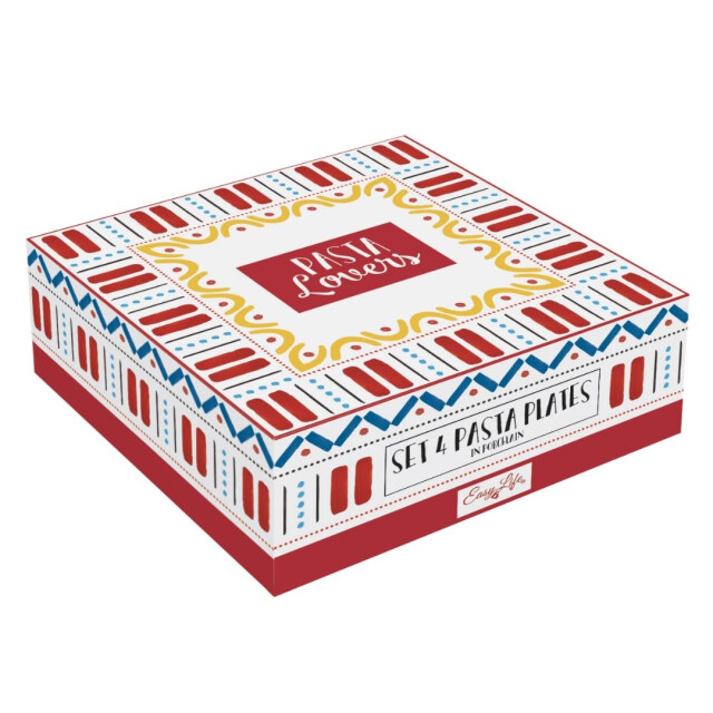 Easy Life Set/4 pastabord 20 cm porselein pasta lovers 3083890 large
