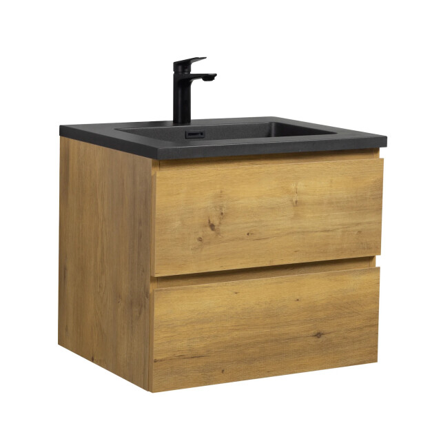 Badplaats Badkamermeubel set angela 60 cm - badmeubel met zwarte 3181345 large