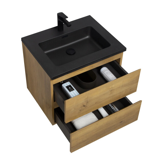 Badplaats Badkamermeubel set angela 60 cm - badmeubel met zwarte 3181345 large