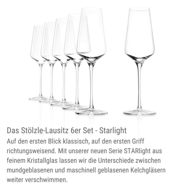 Stölzle Set/6 champagne 29 cl starlight 3083930 large