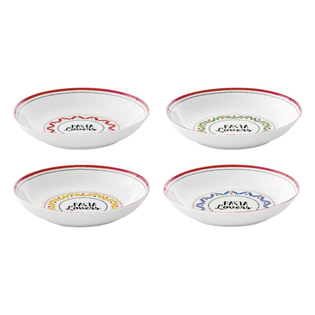 Easy Life Set/4 pastabord 20 cm porselein pasta lovers 3083890 large