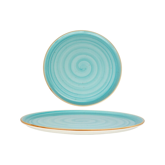 Bonna Pizzabord aqua porselein 32 cm set van 2 3069939 large