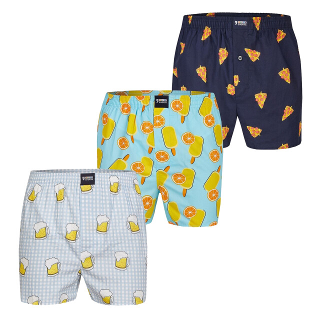 Happy Shorts Wijde boxershorts heren met print 3-pack HS-229-344-249 large