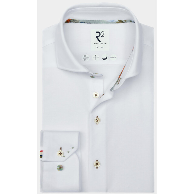 R2 Amsterdam Casual hemd lange mouw solid japanese knitted 128.wsp.001/004 184360 large