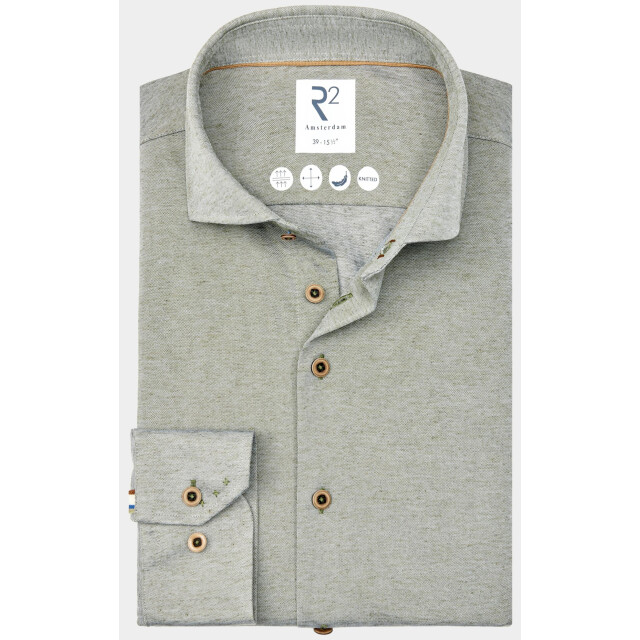 R2 Amsterdam Casual hemd lange mouw linen cotton knitted 128.wsp.019/070 184364 large