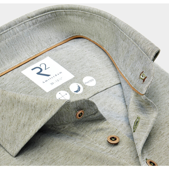 R2 Amsterdam Casual hemd lange mouw linen cotton knitted 128.wsp.019/070 184364 large