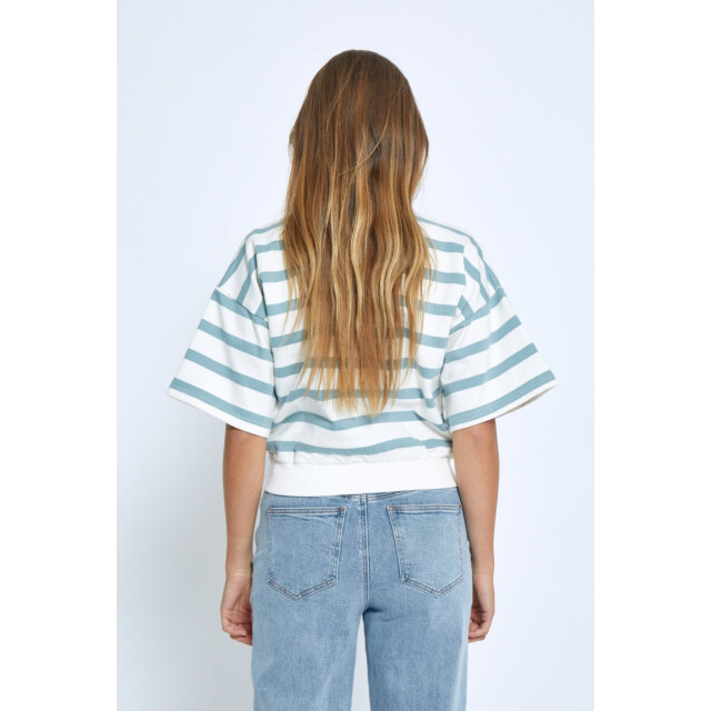 Minus Msestella ss sweat ice blue stripe MI6659-1048S large