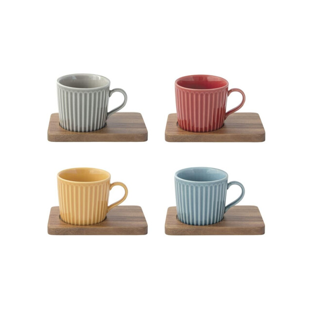 Easy Life Set/4 espr beker + schotels acacia 11 cl tbr5 3083926 large