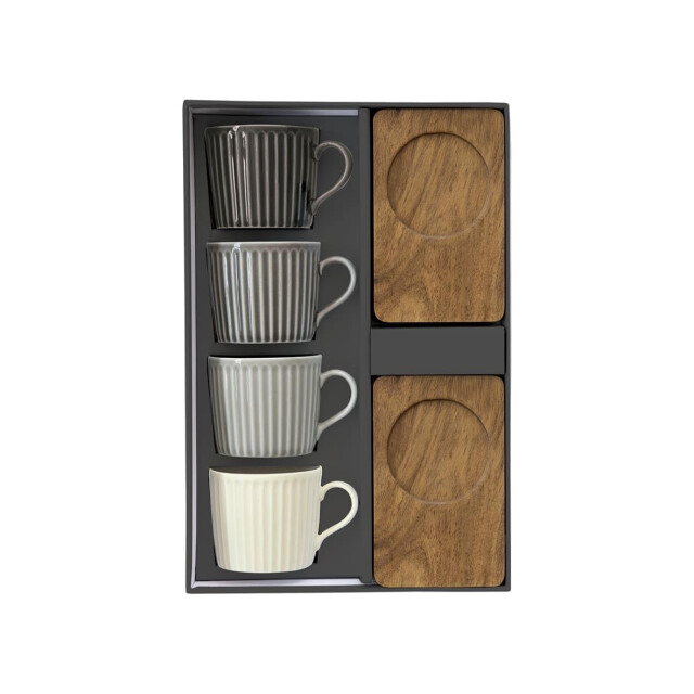 Easy Life Set/4 espr beker + schotels acacia 11 cl tbr6 3083929 large