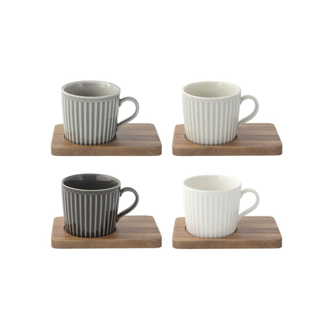 Easy Life Set/4 espr beker + schotels acacia 11 cl tbr6 3083929 large