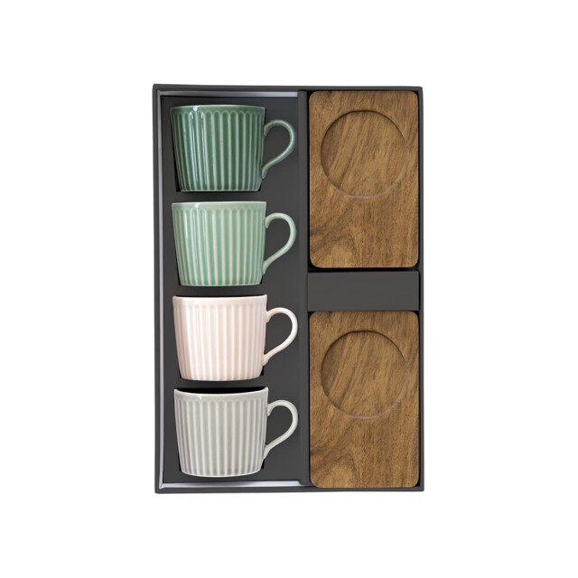 Easy Life Set/4 espr beker + schotels acacia 11 cl tbr7 3083960 large
