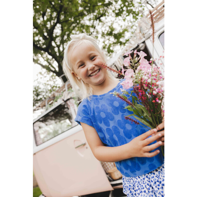 Looxs Revolution Zomer top meisjes jaquard bloemen terry - 2512-7432-185-Kobalt large