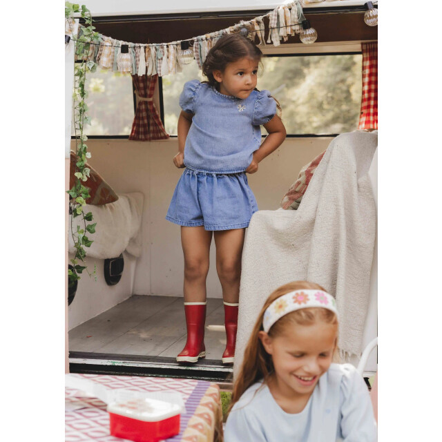 Looxs Revolution Washed denim blouse voor meisjes in de kleur 2512-7134-123 large