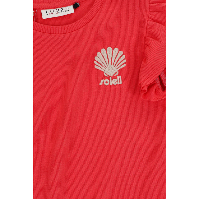 Looxs Revolution Zomer t-shirt meisjes s/s rib - 2512-7449-282-Red apple large