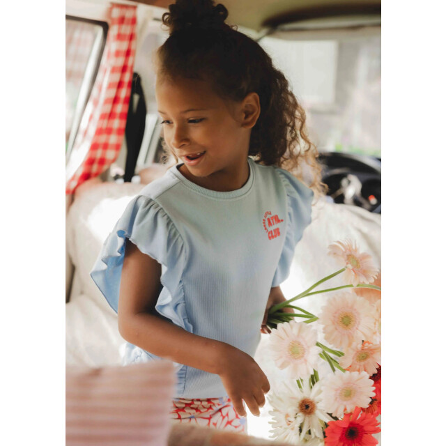 Looxs Revolution T-shirt ribjersey blue voor meisjes in de kleur 2512-7450-134 large