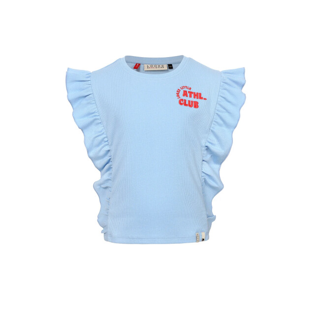 Looxs Revolution Zomer t-shirt meisjes rib ruffel - 2512-7450-134-Light blue large