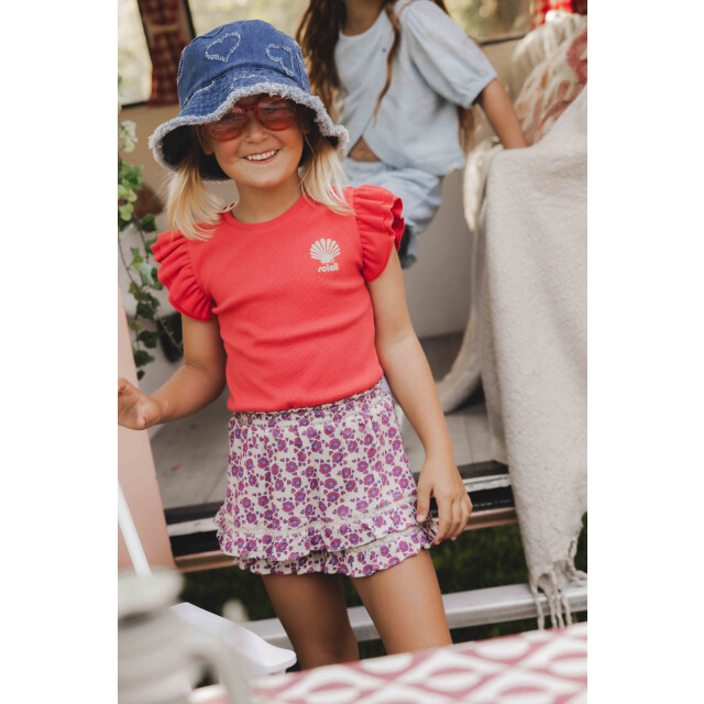 Looxs Revolution Zomer t-shirt meisjes s/s rib - 2512-7449-282-Red apple large