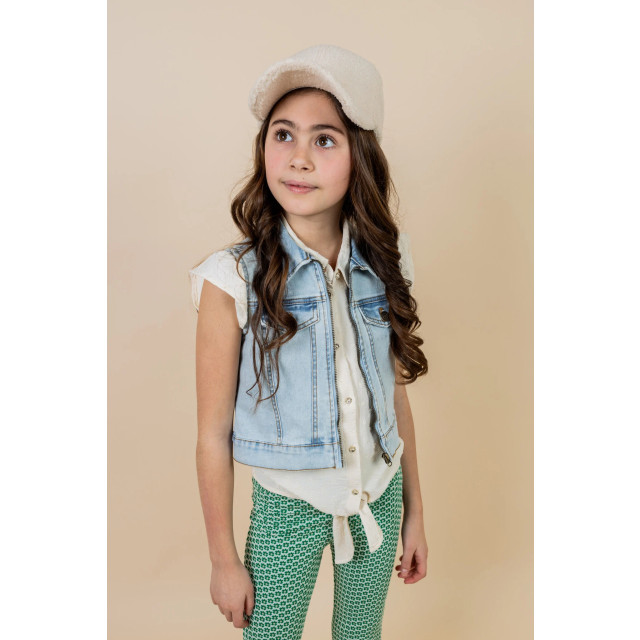 MAYCE Zomer denim gilet meisjes licht denim MY502-5143-800 large