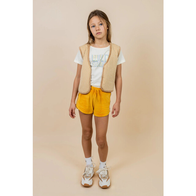 MAYCE Zomer short meisjes oker velvet MY502-5607-550 large