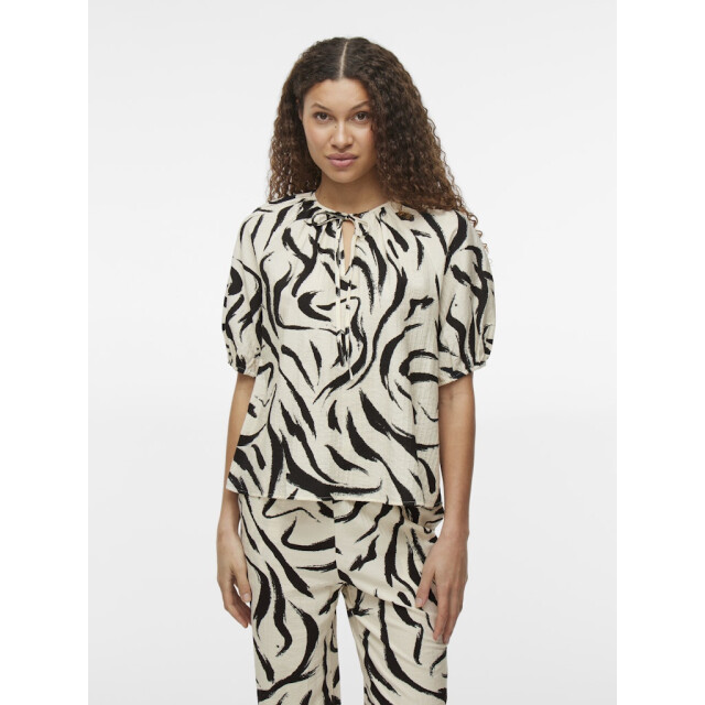 Vila viclo 2/4 v-neck top noos 14102609 birch 06613.198.0057 large