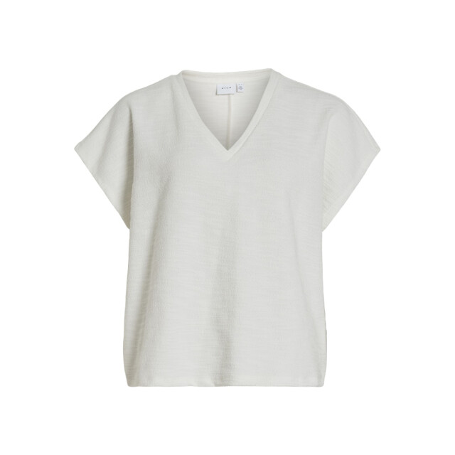 Vila viamy v-neck 2/4 top 14104510 snow white 06011.100.0248 large