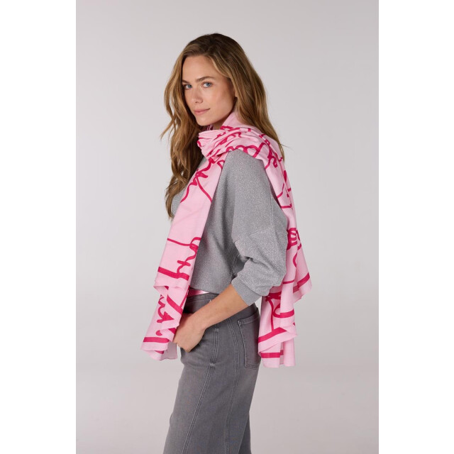 Jansen Amsterdam Zomer sjaal vtt 904 light pink/ berry VTT 904 large
