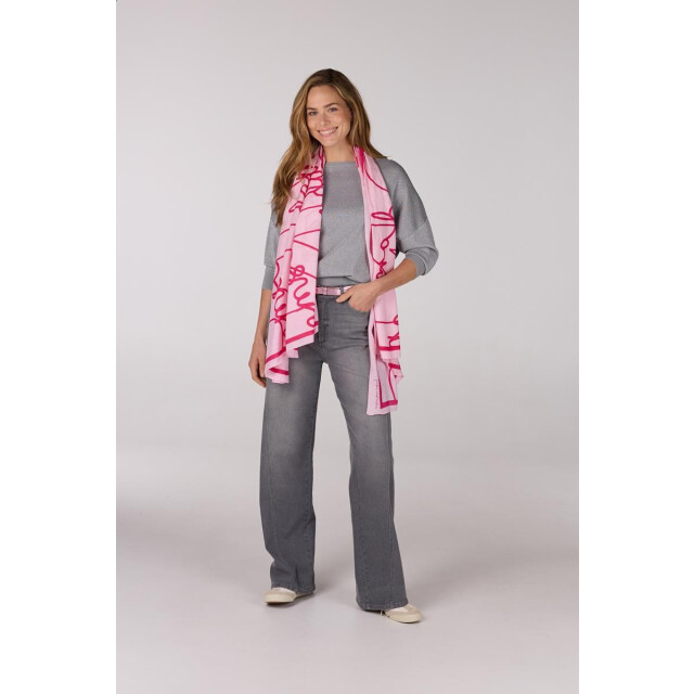 Jansen Amsterdam Zomer sjaal vtt 904 light pink/ berry VTT 904 large
