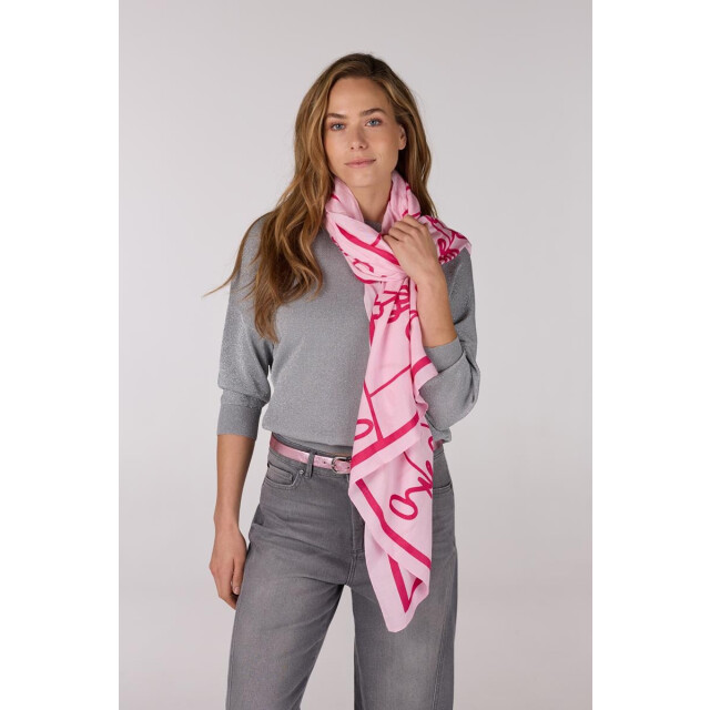 Jansen Amsterdam Zomer sjaal vtt 904 light pink/ berry VTT 904 large