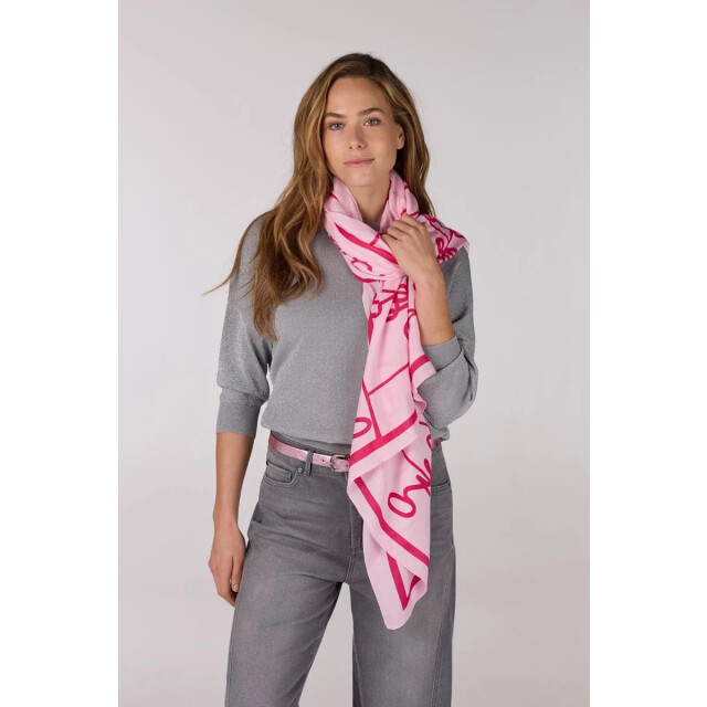 Jansen Amsterdam Zomer sjaal vtt 904 light pink/ berry VTT 904 large