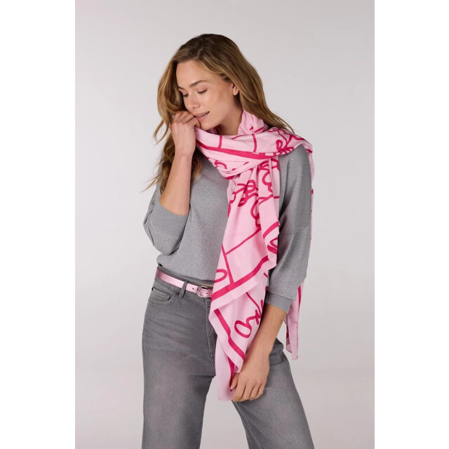 Jansen Amsterdam Zomer sjaal vtt 904 light pink/ berry VTT 904 large