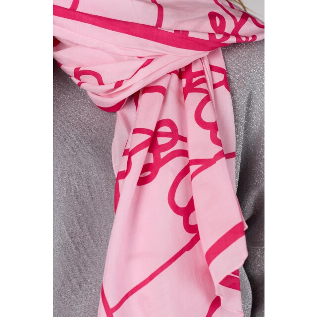 Jansen Amsterdam Zomer sjaal vtt 904 light pink/ berry VTT 904 large