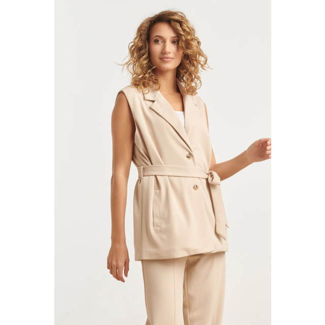 Smashed Lemon 25273 sand stretch gilet met riem 25273-720-XS large