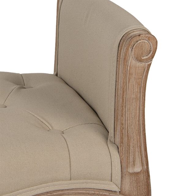 Clayre & Eef Bankje 67x44x60 cm beige hout textiel 3090904 large