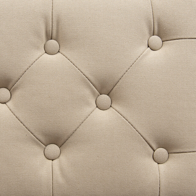 Clayre & Eef Bankje 67x44x60 cm beige hout textiel 3090904 large