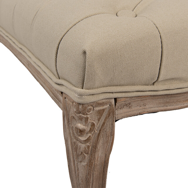 Clayre & Eef Bankje 112x36x50 cm beige hout textiel 3090896 large
