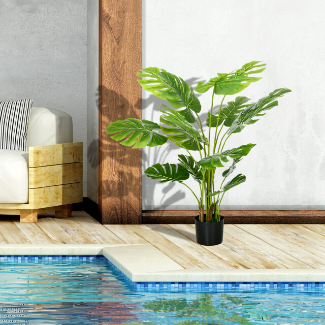 4goodz Homcom kunstplant monstera 120 cm kunstplant met pot en mos 3128082 large