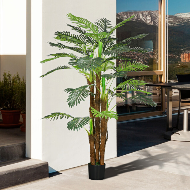 4goodz Homcom kunstplant kunstpalm 160 cm met 36 takken 3128083 large