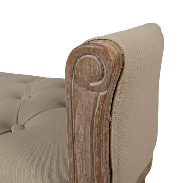Clayre & Eef Bankje 113x44x60 cm beige hout textiel 3090899 large