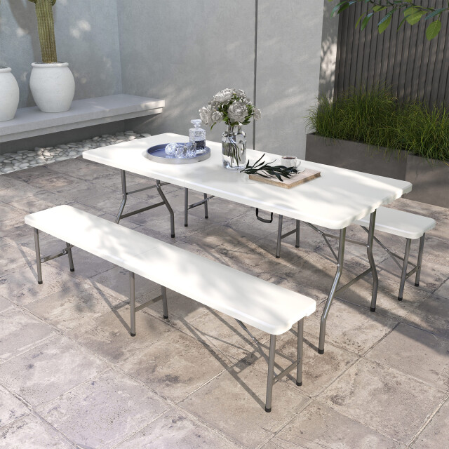 4goodz Outsunny 3-delige biertafel / picknicktafel set voor 6 pers 3128084 large