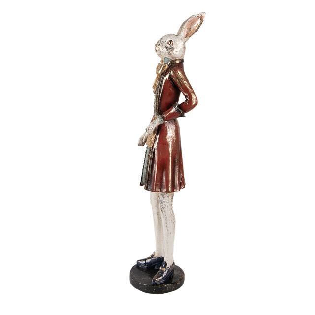 Clayre & Eef Decoratie beeld konijn 53 cm rood kunststof 3090915 large