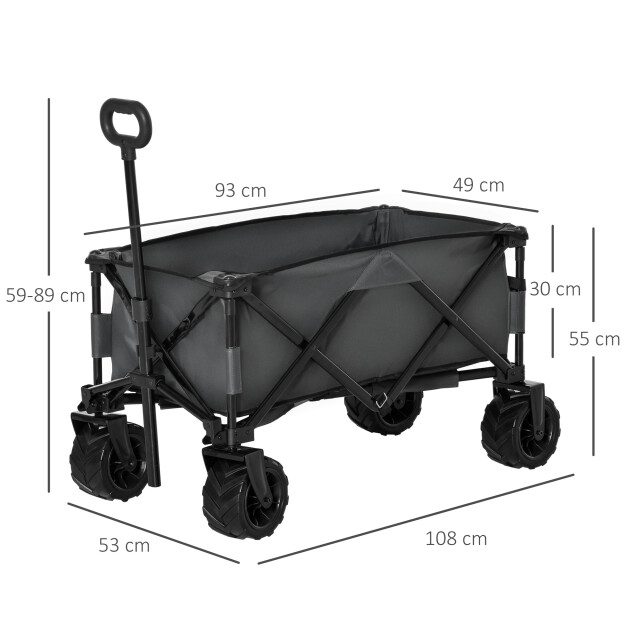 4goodz Outsunny bolderkar strand inklapbare handwagen 360° tuinwagen 3128086 large