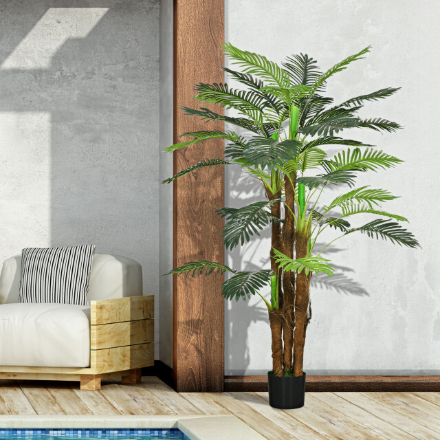 4goodz Homcom kunstplant kunstpalm 160 cm met 36 takken 3128083 large